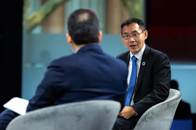 World Health Summit 2026, Berlin, Germany, on October 11, 2026. Prof. Dr. Teo Yik Ying, Dean of the Saw Swee Hock School of Public Health and Vice President of the National University of Singapore, during the panel discussion on