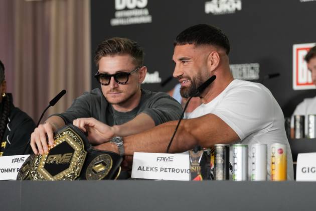 Fame Fighting 2026 Press Conference: Aleks Petrovic at the press conference for the fourth edition of Fame Fighting Celebrity Boxing on October 11, 2026, at the Atlantic Hotel in Essen, North Rhine-Westphalia
