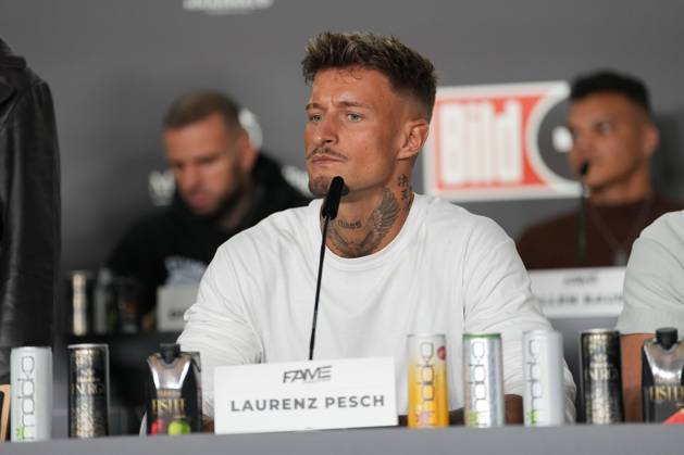 Fame Fighting 2026 Press Conference: Laurenz Pesch at the press conference for the fourth edition of Fame Fighting Celebrity Boxing on October 11, 2026, at the Atlantic Hotel in Essen, North Rhine-Westphalia