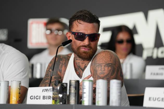 Fame Fighting 2026 Press Conference: Luigi Gigi Birofio at the press conference for the fourth edition of Fame Fighting Celebrity Boxing on October 11, 2026, at the Atlantic Hotel in Essen, North Rhine-Westphalia