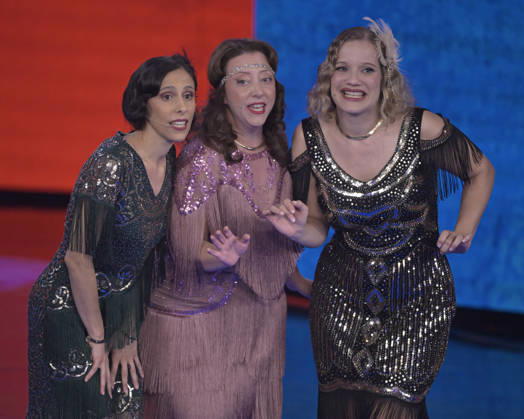 Photo by Mario Romano, IPP Milan, October 11, 2026. From the television show *Che Tempo Che Fa*: pictured is the singing trio the Kali Sisters—Elena Caligiuri (mezzo-soprano), Stefania Balzano (soprano), and Elena Fasola (contralto). Italy Photo Press World. Copyright *Che Tempo Che Fa*