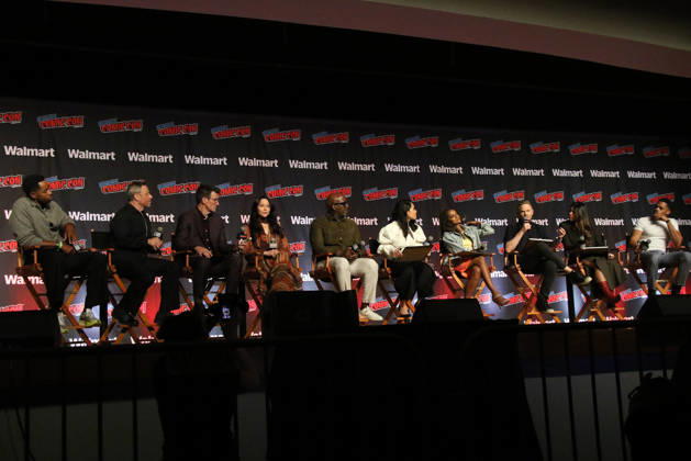NEW YORK, NY- OCTOBER 11: Jay Ellis, Nathan Fillion, Melissa O Neil, Richard T. Jones, Alyssa Diaz, Mekia Cox, Shawn Ashmore, Lisseth Chavez and Deric Augustine pictured at The Rookie panel during New York Comic Con 2026 at Javits Center on October 11, 2026 in New York City. Copyright: xRWx