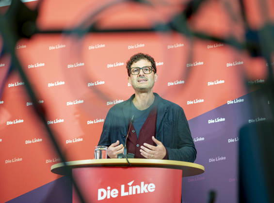 Luigi Pantisano EUR, Germany, Berlin, October 12, 2026 Press conference by Luigi Pantisano, chairman of the Die Linke party, at the Karl Liebknecht House on current issues