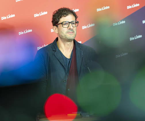 Luigi Pantisano EUR, Germany, Berlin, October 12, 2026 Press conference by Luigi Pantisano, chairman of the Die Linke party, at the Karl Liebknecht House on current issues