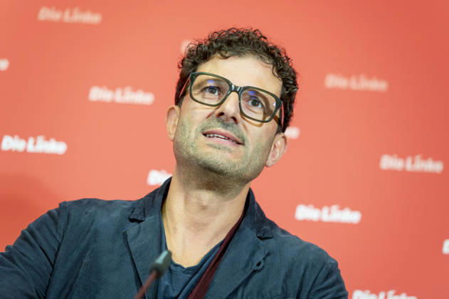 Luigi Pantisano EUR, Germany, Berlin, October 12, 2026 Press conference by Luigi Pantisano, chairman of the Die Linke party, at the Karl Liebknecht House on current issues