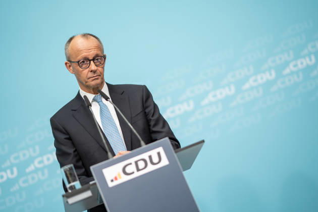 Chancellor Friedrich Merz at the closing press conference of the CDU Germany Executive Committee Retreat in Berlin, October 2026, Berlin, Berlin, Germany, Konrad Adenauer House
