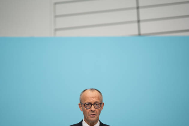 Chancellor Friedrich Merz at the closing press conference of the CDU Germany Executive Committee retreat in Berlin, October 2026, Berlin, Berlin, Germany, Konrad Adenauer House