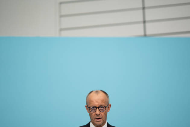 Chancellor Friedrich Merz at the closing press conference of the CDU Germany Executive Committee retreat in Berlin, October 2026, Berlin, Berlin, Germany, Konrad Adenauer House