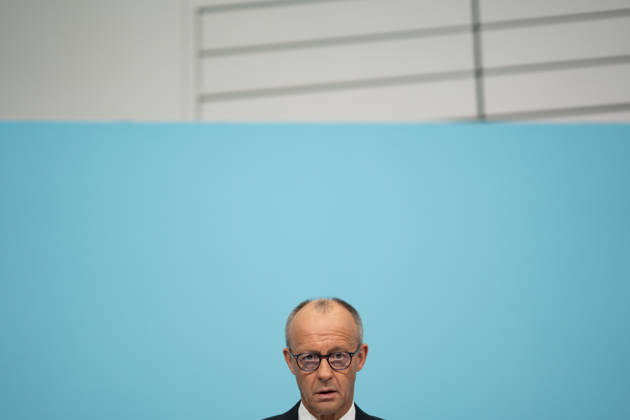 Chancellor Friedrich Merz at the closing press conference of the CDU Germany Executive Committee retreat in Berlin, October 2026, Berlin, Berlin, Germany, Konrad Adenauer House