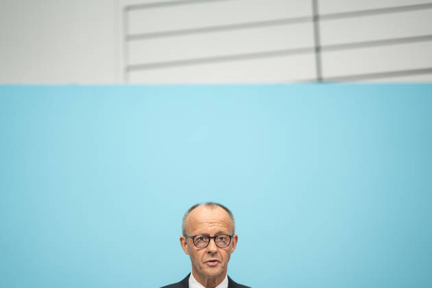 Chancellor Friedrich Merz at the closing press conference of the CDU Germany Executive Committee retreat in Berlin, October 2026, Berlin, Berlin, Germany, Konrad Adenauer House