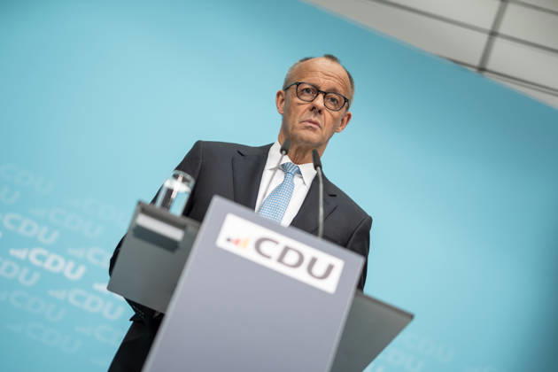 Chancellor Friedrich Merz at the closing press conference of the CDU Germany Executive Committee retreat in Berlin, October 2026, Berlin, Berlin, Germany, Konrad Adenauer House