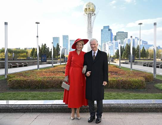 State Visit of King Philippe and Queen Mathilde to Kazakhstan (Day 2) ASTANA, KAZAKHSTAN - OCTOBER 12 : State Visit of King Philippe and Queen Mathilde to Kazakhstan (Day 2) : - Scene-Setting Photo in front of the Baiterek Tower on October 12, 2026 in Astana, Kazakhstan, 12 10 2026 Astana Kazakhstan  Copyright: xDidierxLebrunx