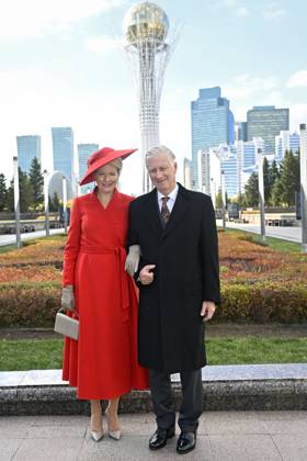 State Visit of King Philippe and Queen Mathilde to Kazakhstan (Day 2) ASTANA, KAZAKHSTAN - OCTOBER 12 : State Visit of King Philippe and Queen Mathilde to Kazakhstan (Day 2) : - Scene-Setting Photo in front of the Baiterek Tower on October 12, 2026 in Astana, Kazakhstan, 12 10 2026 Astana Kazakhstan  Copyright: xDidierxLebrunx