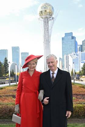 State Visit of King Philippe and Queen Mathilde to Kazakhstan (Day 2) ASTANA, KAZAKHSTAN - OCTOBER 12 : State Visit of King Philippe and Queen Mathilde to Kazakhstan (Day 2) : - Scene-Setting Photo in front of the Baiterek Tower on October 12, 2026 in Astana, Kazakhstan, 12 10 2026 Astana Kazakhstan  Copyright: xDidierxLebrunx