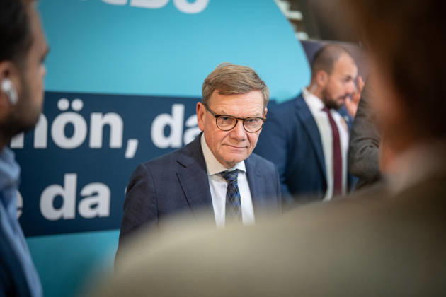 Foreign Minister Johann Wadephul at the Konrad Adenauer House, speaking with journalists at the CDU Germany Executive Committee Retreat in Berlin, October 2026, Berlin, Berlin, Germany, Konrad Adenauer House