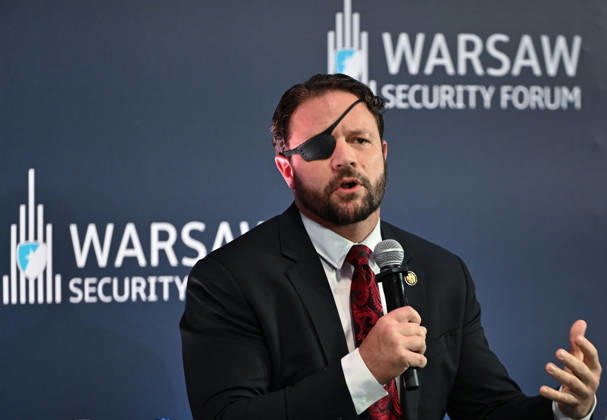 Warsaw Security Forum 2026 - Day 1 WARSAW, POLAND - OCTOBER 12: United States Representative and Member of the House Permanent Select Committee on Intelligence Dan Crenshaw speaks during a session titled American Foreign Policy: Lessons from Decades of War and Diplomacy on Day 1 of the Warsaw Security Forum 2026 (WSF2026) in Warsaw, Poland, on October 12, 2026. The conversation analyzed modern transatlantic strategy, intelligence sharing, and the evolution of global diplomatic engagement. Artur Widak Anadolu Warsaw Poland. Editorial use only. Please get in touch for any other usage.  Copyright: x2026xAnadoluxArturxWidakx