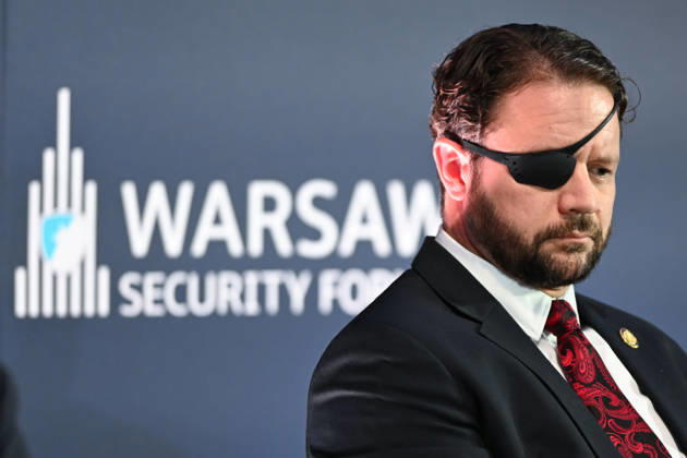 Warsaw Security Forum 2026 - Day 1 WARSAW, POLAND - OCTOBER 12: United States Representative and Member of the House Permanent Select Committee on Intelligence Dan Crenshaw speaks during a session titled American Foreign Policy: Lessons from Decades of War and Diplomacy on Day 1 of the Warsaw Security Forum 2026 (WSF2026) in Warsaw, Poland, on October 12, 2026. The conversation analyzed modern transatlantic strategy, intelligence sharing, and the evolution of global diplomatic engagement. Artur Widak Anadolu Warsaw Poland. Editorial use only. Please get in touch for any other usage.  Copyright: x2026xAnadoluxArturxWidakx