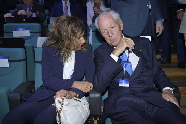 Photo by Mario Romano, IPP Milan, October 12, 2026: Assolombarda 2026 General Assembly. Pictured: Emma Marcegaglia and Marco Tronchetti Provera. Italy Photo Press World. Copyright: Assolombarda General Assembly