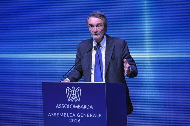 Photo by Mario Romano, IPP Milan, October 12, 2026: Assolombarda 2026 General Assembly. Pictured: Attilio Fontana, President of the Lombardy Region. Italy Photo Press World. Copyright Assolombarda General Assembly