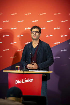 Luigi Pantisano, Chair of Die Linke, photographed at a press conference at the Karl Liebknecht House in Berlin, Germany Copyright: xThomasxKoehlerx