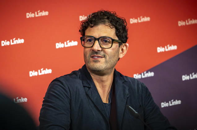 Luigi Pantisano, Chair of Die Linke, photographed at a press conference at the Karl Liebknecht Haus in Berlin, Germany Copyright: xThomasxKoehlerx