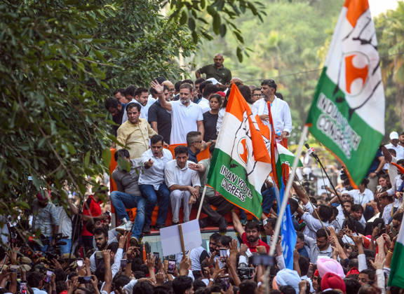 INDIA bloc leaders call for a march towards the Supreme Court New Delhi, Oct 12 (ANI): Lok Sabha LoP Rahul Gandhi with RJD leader Tejashwi Yadav, Karnataka Chief Minister DK Shivakumar and others during the INDIA bloc s protest march towards the Supreme Court against Chief Election Commissioner Gyanesh Kumar, in New Delhi on Monday. Congress MP Deepender Singh Hooda also present. New Delhi Delhi India Copyright: xANIx ANI_20261012397