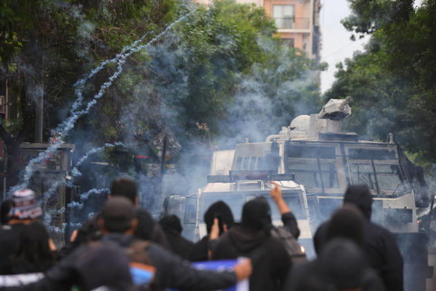 Santiago, October 12, 2026 The assembly of indigenous organizations calls for a march: Indigenous Peoples in Resistance for Autonomy and Demilitarization. Jonnathan Oyarzun Aton Chile, Santiago, Chile Aton 1198907  Copyright: JONNATHANxOYARZUN ATONxCHILE