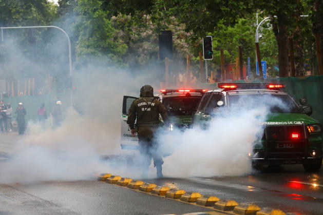 Santiago, October 12, 2026 The assembly of indigenous organizations calls for a march: Indigenous Peoples in Resistance for Autonomy and Demilitarization. Jonnathan Oyarzun Aton Chile, Santiago, Chile Aton 1198922  Copyright: JONNATHANxOYARZUN ATONxCHILE