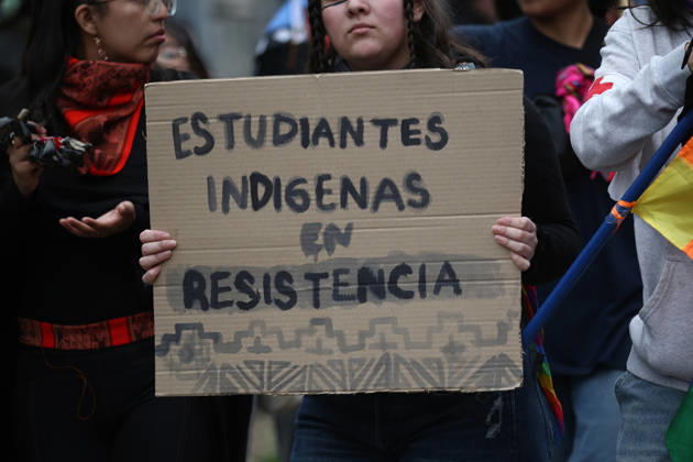 Santiago, October 12, 2026 The assembly of indigenous organizations calls for a march: Indigenous Peoples in Resistance for Autonomy and Demilitarization. Dragomir Yankovic, Aton Chile, Santiago, Chile. Aton 1199032  Copyright: DRAGOMIRxYANKOVIC ATONxCHILE