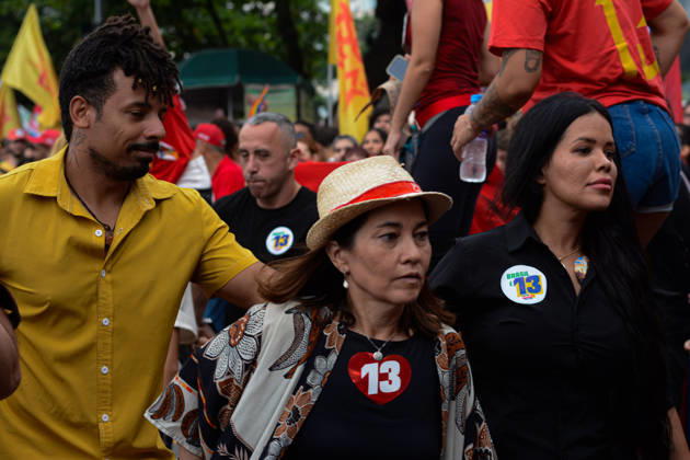 RIO DE JANEIRO, RJ - 12.10.2026: BRASIL PELA DEMOCRACIA RJ - Pro-Lula rally held this afternoon (12) during Brazil for democracy RJ held in Copacabana in Rio de Janeiro, RJ. x3030190x  CarlosxSanttos