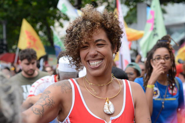 RIO DE JANEIRO, RJ - 12.10.2026: BRASIL PELA DEMOCRACIA RJ - Councilwoman Taliria at the pro-Lula event held this afternoon (12) during Brasil pela democracia Rj held in Copacabana in Rio de Janeiro, RJ. x3030192x  CarlosxSanttos