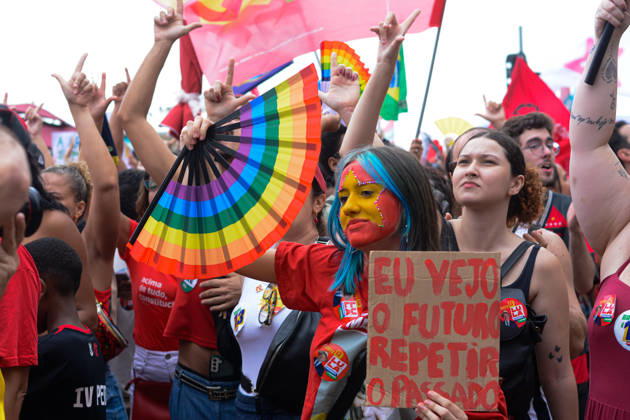 RIO DE JANEIRO, RJ - 12.10.2026: BRASIL PELA DEMOCRACIA RJ - Pro-Lula rally held this afternoon (12) during Brazil for democracy RJ held in Copacabana in Rio de Janeiro, RJ. x3030209x  CarlosxSanttos