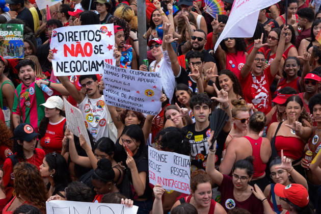RIO DE JANEIRO, RJ - 12.10.2026: BRASIL PELA DEMOCRACIA RJ - Pro-Lula rally held this afternoon (12) during Brazil for democracy RJ held in Copacabana in Rio de Janeiro, RJ. x3030216x  CarlosxSanttos