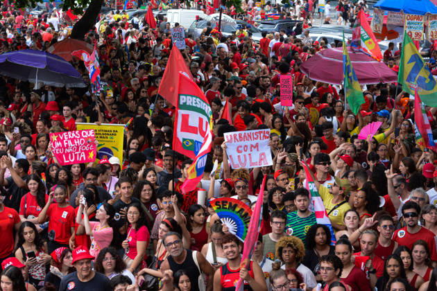RIO DE JANEIRO, RJ - 12.10.2026: BRASIL PELA DEMOCRACIA RJ - Pro-Lula rally held this afternoon (12) during Brazil for democracy RJ held in Copacabana in Rio de Janeiro, RJ. x3030222x  CarlosxSanttos