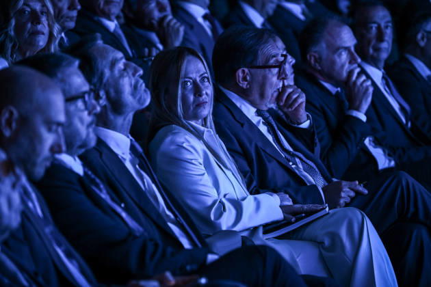 October 12, 2026, Milan, Mi, Italy: Prime Minister Giorgia Meloni with Senate President Ignazio La Russa during the Assolombarda 2026 General Assembly, Milan, 12 10 2026 Milan Italy  - ZUMAa289 20261012_zia_a289_043 Copyright: xAgf NicolaxMarfisix
