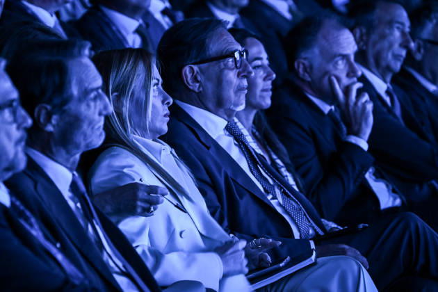 October 12, 2026, Milan, Mi, Italy: Prime Minister Giorgia Meloni with Senate President Ignazio La Russa during the Assolombarda 2026 General Assembly, Milan, 12 10 2026 Milan Italy  - ZUMAa289 20261012_zia_a289_044 Copyright: xAgf NicolaxMarfisix
