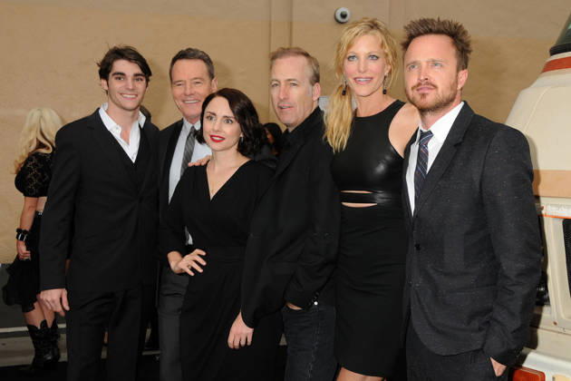 24 July 2013 - Culver City, California - RJ Mitte, Bryan Cranston, Laura Fraser, Bob Odenkirk, Anna Gunn, Aaron Paul. Breaking Bad Final Episodes Los Angeles Premiere Screening held at Sony Pictures Studios. USA  - ZUMAa123 20261012_zaa_a123_008 Copyright: xAdMediax