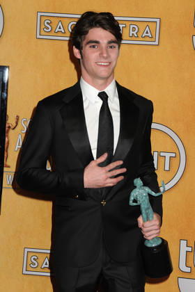 18 January 2014 - Los Angeles, California - RJ Mitte. 20th Annual Screen Actors Guild Awards - Press Room held at The Shrine Auditorium. USA - ZUMAa123 20261012_zaa_a123_014 Copyright: xAdMediax