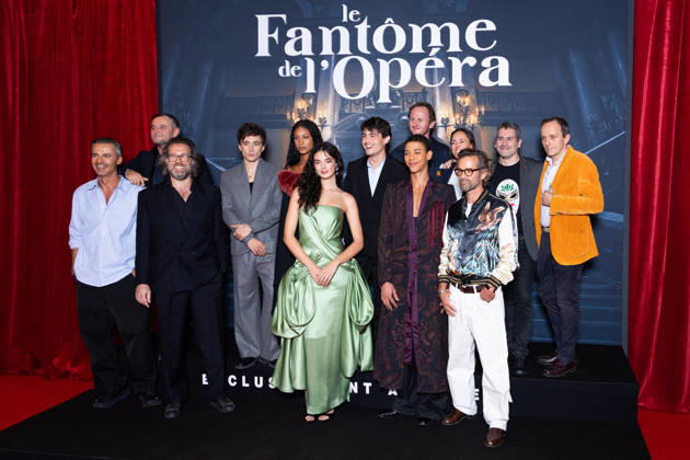 Le Fantome De L Opera Paris Film Premiere Alexandre Castagnetti, Axel Auriant, Laîka Blanc Francard, Deva Cassel, Julien De Saint-Jean, Guillaume Diop, Romain Duris and producers attends Le Fantôme de lOpéra Paris Film Premiere at Pathe Palace on October 12, 2026 in Paris, France. Photo by Nasser Berzane ABACAPRESS.COM Paris France  Copyright: xBerzanexNasser ABACAx