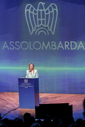 October 12, 2026, Milan, Mi, Italy: Prime Minister Giorgia Meloni speaks at the Assolombarda 2026 General Assembly, Milan, 12 10 2026 Milan Italy  - ZUMAa289 20261012_zia_a289_140 Copyright: xAgf NicolaxMarfisix