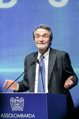 October 12, 2026, Milan, Mi, Italy: Attilio Fontana, President of the Lombardy Region, speaks at the Assolombarda 2026 General Assembly, Milan, October 12, 2026. Milan Italy  - ZUMAa289 20261012_zia_a289_160 Copyright: xAgf NicolaxMarfisix