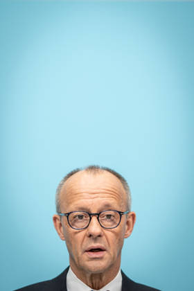 Chancellor Friedrich Merz at the closing press conference of the CDU Germany Executive Committee retreat in Berlin, October 2026, Berlin, Berlin, Germany, Konrad Adenauer House