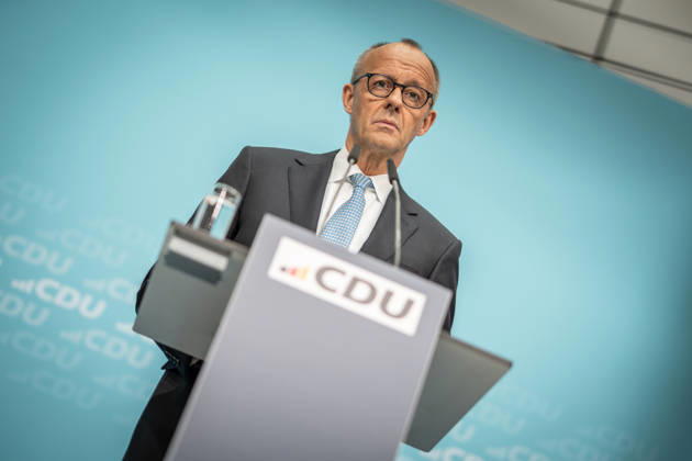 Chancellor Friedrich Merz at the closing press conference of the CDU Germany Executive Committee retreat in Berlin, October 2026, Berlin, Berlin, Germany, Konrad Adenauer House