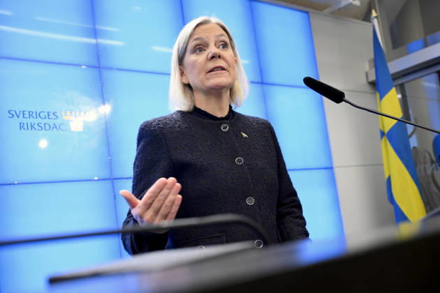 STOCKHOLM, SWEDEN 20261013 Social Democratic Party leader Magdalena Andersson holds a press conference after her meeting with the Speaker of the Riksdag regarding her exploratory mandate STOCKHOLM, SWEDEN x10040x  Copyright: xAndersxWiklund TTx MAGDALENA ANDERSSON SONDERING 5yP1d3OwpoA