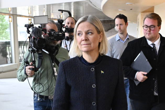 STOCKHOLM, SWEDEN 20261013 Social Democratic Party leader Magdalena Andersson (S) on her way to a press conference following her meeting with the Speaker of the Riksdag regarding her exploratory mandate STOCKHOLM, SWEDEN x10040x  Copyright: xAndersxWiklund TTx MAGDALENA ANDERSSON SONDERING t6ueUvLi5WM