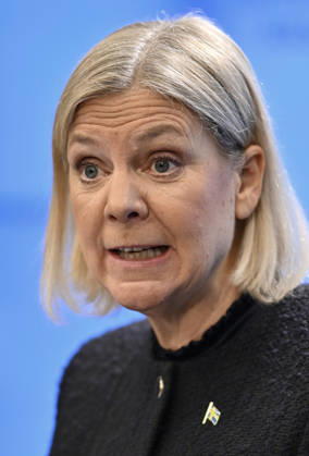 STOCKHOLM, SWEDEN 20261013 Social Democratic Party leader Magdalena Andersson holds a press conference after her meeting with the Speaker of the Riksdag regarding her exploratory mandate STOCKHOLM, SWEDEN x10040x  Copyright: xAndersxWiklund TTx MAGDALENA ANDERSSON SONDERING m77gi995nkI