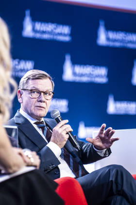 Visit by Federal Minister of Foreign Affairs Johann Wadephul to Warsaw to participate in the Warsaw Security Forum; photographed in Warsaw on October 13, 2026, on behalf of the Federal Foreign Office; Warsaw, Poland Copyright: xDominikxButzmannx