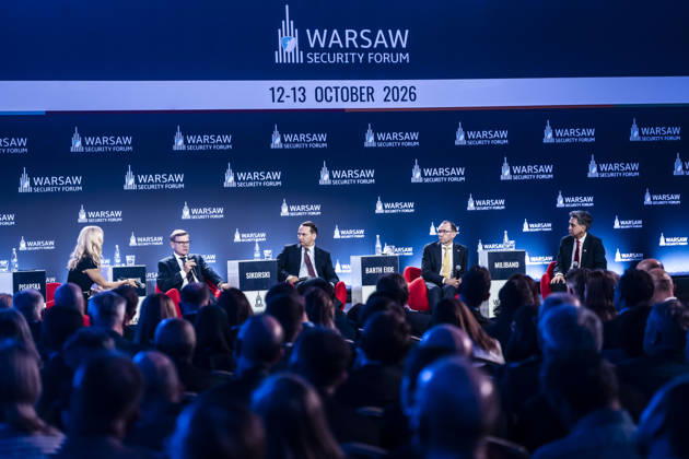 Visit by Federal Minister of Foreign Affairs Johann Wadephul to Warsaw to participate in the Warsaw Security Forum; photographed in Warsaw on October 13, 2026, on behalf of the Federal Foreign Office; Warsaw, Poland Copyright: xDominikxButzmannx
