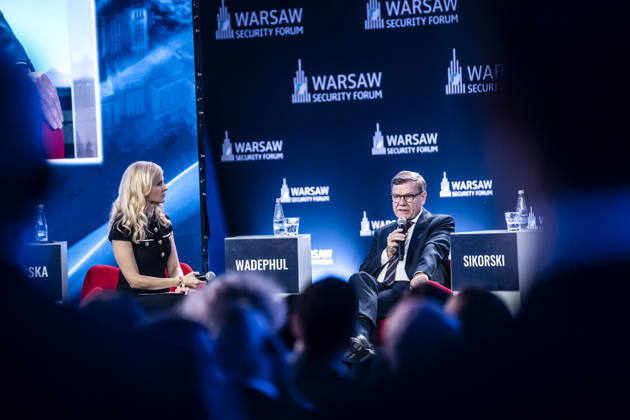Visit by Federal Minister of Foreign Affairs Johann Wadephul to Warsaw to participate in the Warsaw Security Forum; photographed in Warsaw on October 13, 2026, on behalf of the Federal Foreign Office; Warsaw, Poland Copyright: xDominikxButzmannx