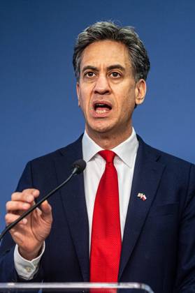 October 13, 2026, Warsaw, Mazovia, Poland: The Foreign Secretary of the United Kingdom, Ed Miliband, speaks during the press conference..Foreign Secretary of the United Kingdom of Great Britain and Northern Ireland visits the Ministry of Foreign Affairs in Warsaw, Poland for a meeting with the Republic of Poland s Foreign Minister, Radoslaw Sikorski. During the subsequent press conference, the ministers discussed their countries ongoing cooperation in foreign policy issues, including supporting Ukraine in the war Russia is waging against it. Miliband also spoke of the ties his family has to Poland. Afterwards, the ministers travel to the second day of the Warsaw Security Forum. Warsaw Poland - ZUMAs197 20261013_aaa_s197_021 Copyright: xNeilxMiltonx